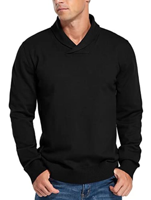 NITAGUT Men's Casual Slim Fit Long Sleeve Shawl Collar Pullover Sweater