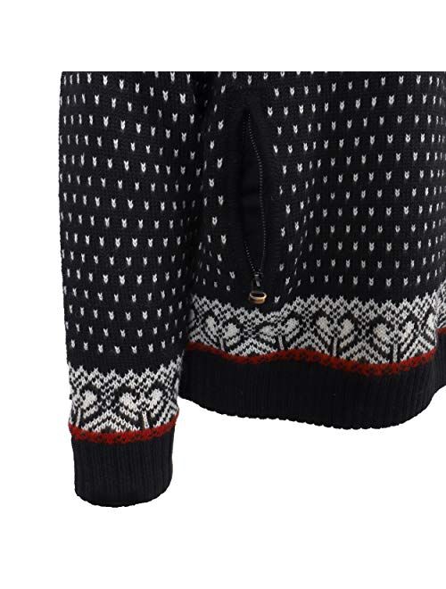 ICEWEAR Björn Wool Lined Sweater Norwegian Style Quarter Zip Light 100% Worsted Wool Long Sleeve Outdoor Sweater