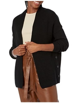 Women's Cotton Ribbed Button Cardigan