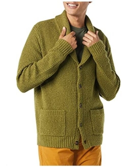 Men's Long-Sleeve Soft Touch Shawl Collar Cardigan