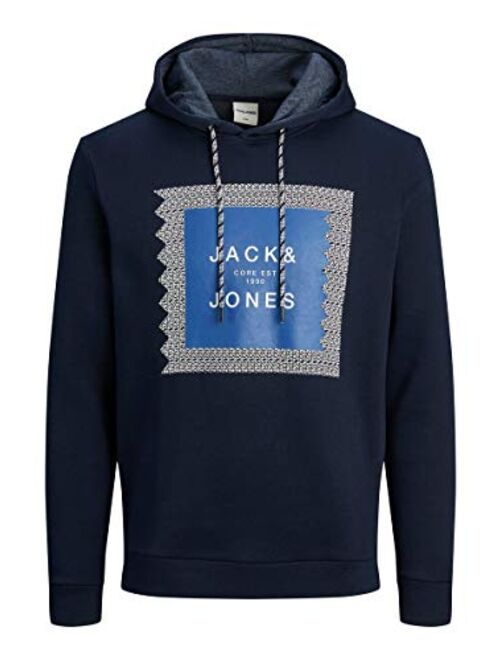 Jack & Jones Mens Coretail Bold Logo Regular Fit Pullover Hoodie Sweat Shirt