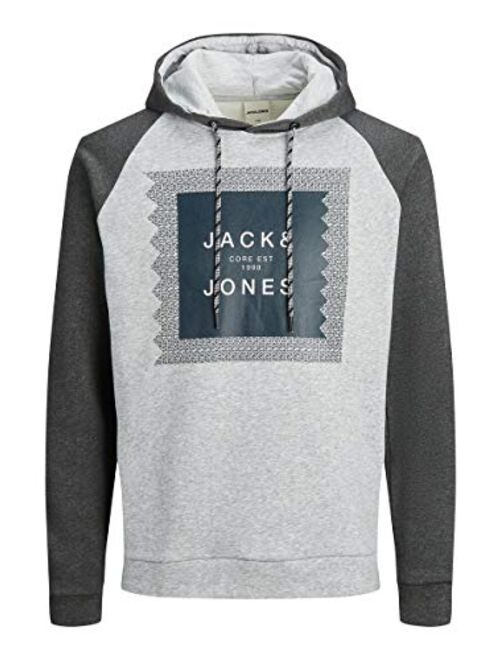 Jack & Jones Mens Coretail Bold Logo Regular Fit Pullover Hoodie Sweat Shirt