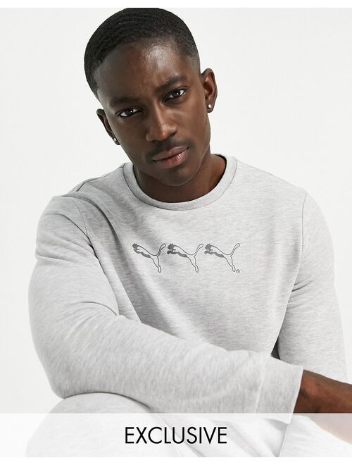 Puma repeat cat logo sweatshirt in gray - exclusive to ASOS