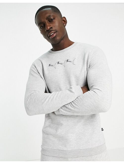 Puma repeat cat logo sweatshirt in gray - exclusive to ASOS