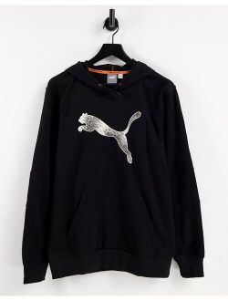 graphic logo hoodie in black