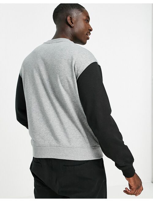 Puma Hoops raglan sweatshirt in black and gray