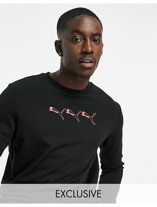 Puma repeat cat logo sweatshirt in black - exclusive to ASOS