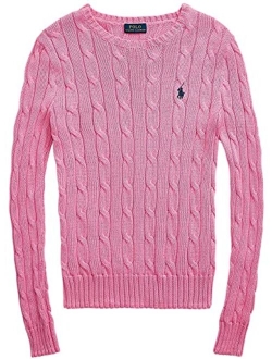 Womens Cable Knit V-Neck Sweater