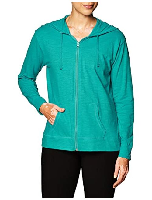 Women's Hanes® Slub Jersey Full Zip Hooded Sweatshirt