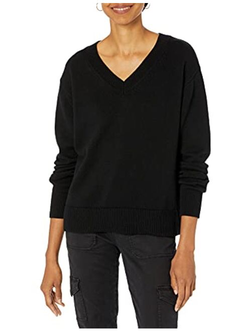 Daily Ritual Amazon Brand -   Women's 100% Cotton Oversized Fit V-Neck Pullover Sweater