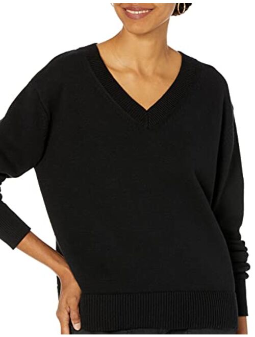 Daily Ritual Amazon Brand -   Women's 100% Cotton Oversized Fit V-Neck Pullover Sweater