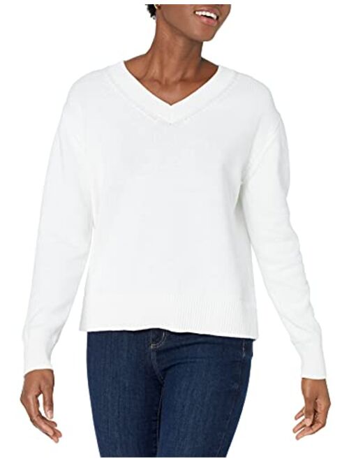 Daily Ritual Amazon Brand -   Women's 100% Cotton Oversized Fit V-Neck Pullover Sweater