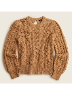 Balloon-sleeve cable-knit sweater