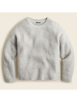 Cashmere plaited relaxed-crewneck sweater