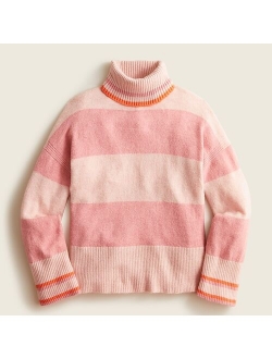 Striped turtleneck sweater in Supersoft yarn