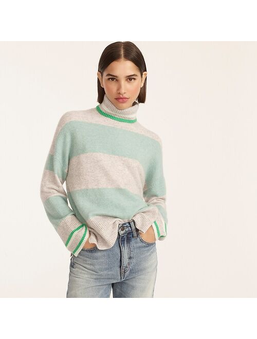 J.Crew Striped turtleneck sweater in Supersoft yarn