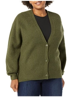 Women's Soft Touch Ribbed Blouson Cardigan