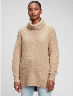 Cozy Boucle Turtleneck Tunic Sweater