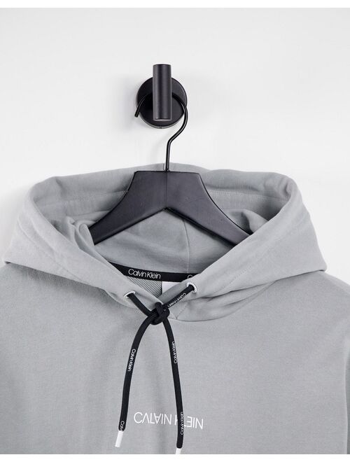 Calvin Klein ASOS Exclusive reverse chest logo hoodie in gray