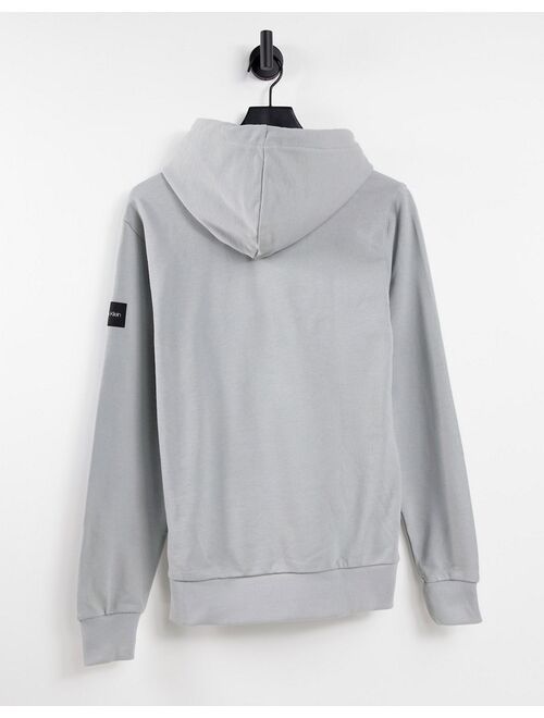 Calvin Klein ASOS Exclusive reverse chest logo hoodie in gray