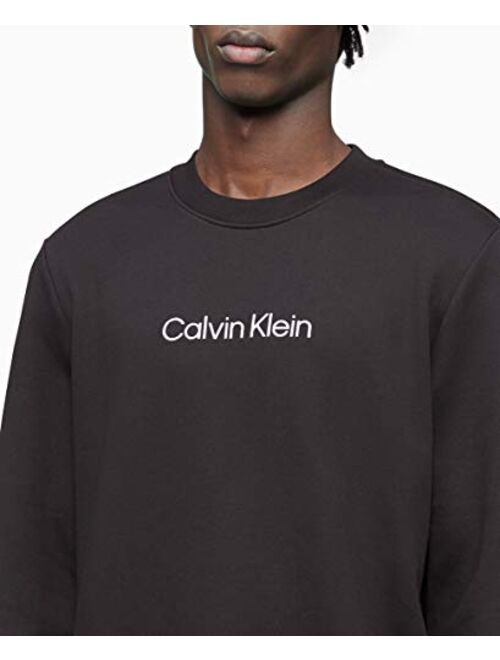 Calvin Klein Men's Long Sleeve Logo French Terry Crewneck