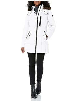 Women's Heavyweight Puffer Jacket with Faux Fur Lined Hood