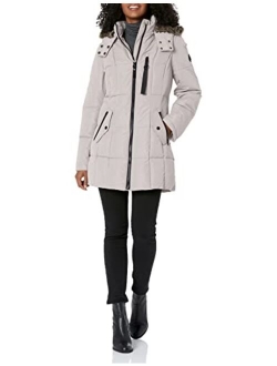 Women's Heavyweight Puffer Jacket with Faux Fur Lined Hood