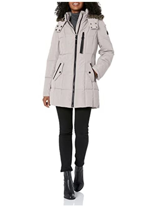 Nautica Women's Heavyweight Puffer Jacket with Faux Fur Lined Hood