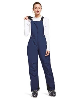 Women's Insulated Waterproof Ski Bib Overalls Snow Windproof Snowboarding Pants