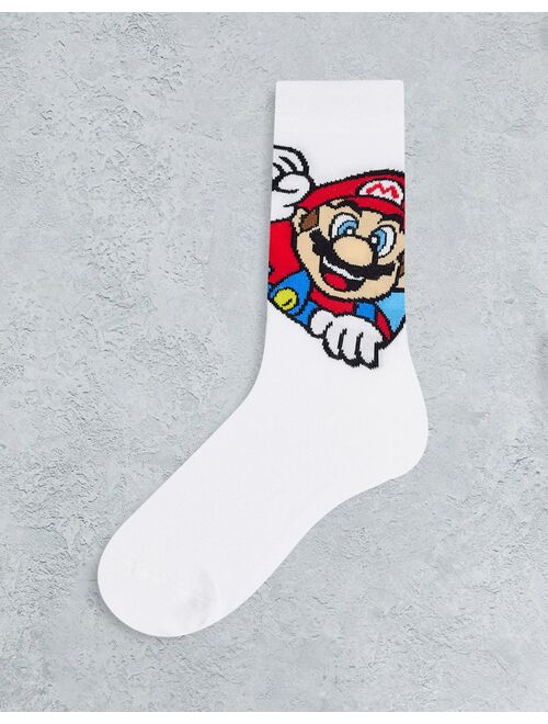 Asos Design Super Mario Crew Socks in White