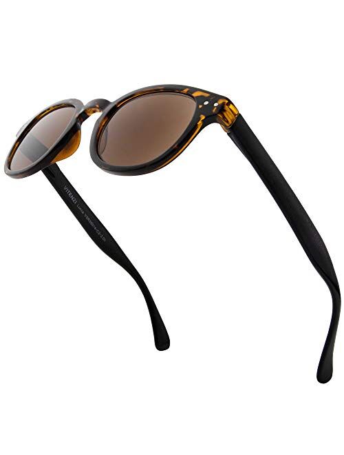 VITENZI Sunglasses with Readers for Men Women Round Reading Sun Glasses with Built In Full Readers - Lucca