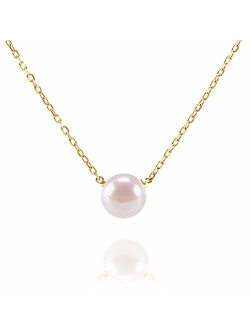 Handpicked AAA  Freshwater Cultured Single Pearl Necklace Pendant | Gold Necklaces for Women