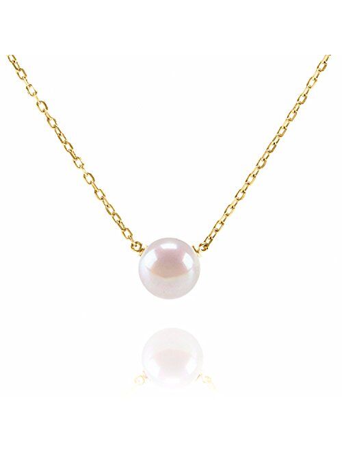 Pavoi Handpicked AAA+ Freshwater Cultured Single Pearl Necklace Pendant | Gold Necklaces for Women