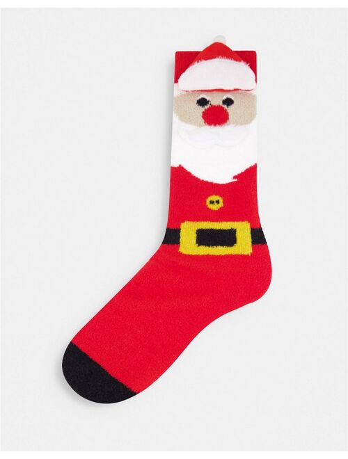 Asos Design Slipper crew sock with 3D Santa design