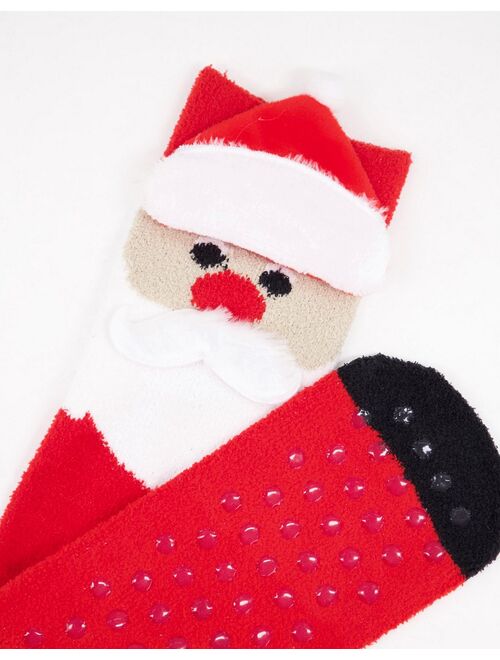 Asos Design Slipper crew sock with 3D Santa design