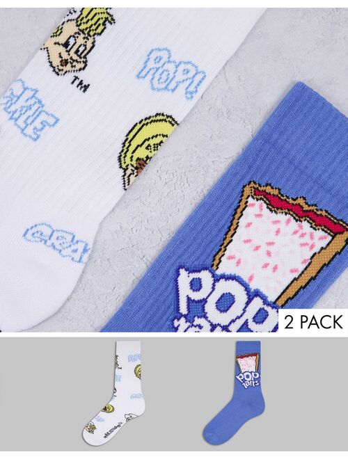 Asos Design 2 pack Pop Tarts crew socks