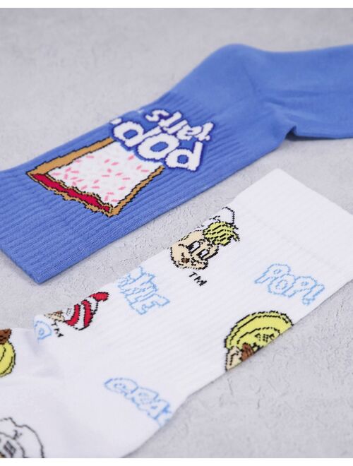 Asos Design 2 pack Pop Tarts crew socks