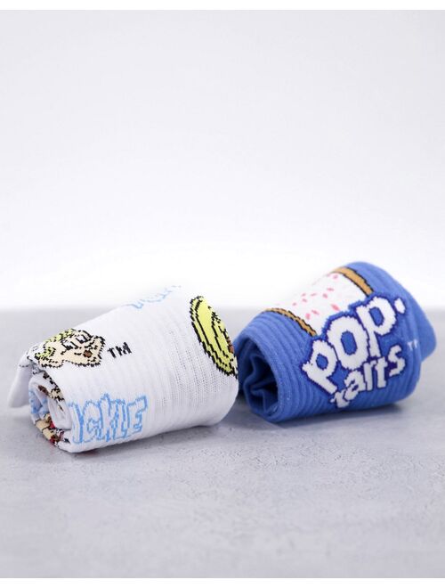 Asos Design 2 pack Pop Tarts crew socks