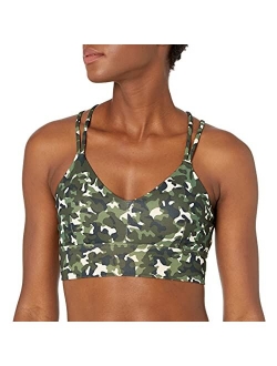 Women's Spectrum Strappy Longline Plunge Yoga Bralette Sports Bra