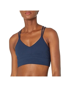 Women's Spectrum Strappy Longline Plunge Yoga Bralette Sports Bra