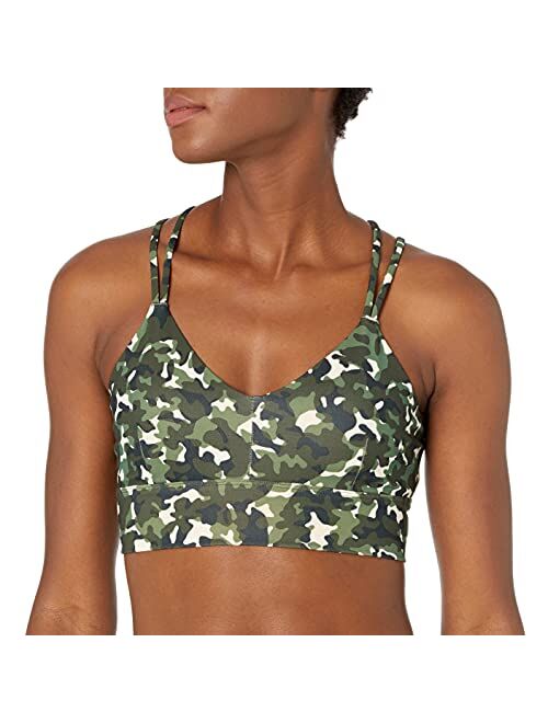 Core 10 Women's Spectrum Strappy Longline Plunge Yoga Bralette Sports Bra