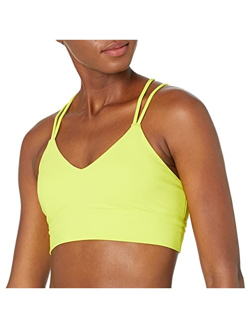 Core 10 Women's Spectrum Strappy Longline Plunge Yoga Bralette Sports Bra