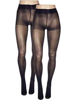 Opaque Tights with Control Top 2-Pair Pack