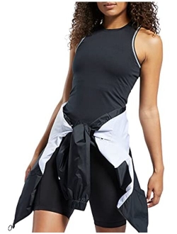 Women's Fitted High-Neck Mesh Tank