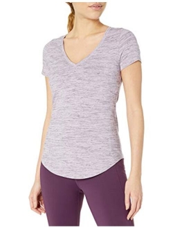 Women's Soft Pima Cotton Stretch V-Neck Yoga Short Sleeve T-Shirt (XS-3X)