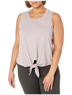 Women's Soft Pima Cotton Stretch Yoga Front-tie Sleeveless Tank