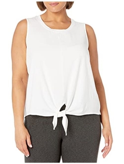 Women's Soft Pima Cotton Stretch Yoga Front-tie Sleeveless Tank