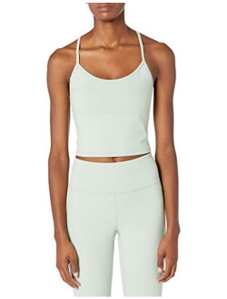 Women's Spectrum Cropped Strappy Tank with Built-in Support Yoga Bra