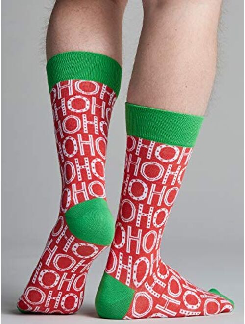 Bolter Bolter 6 Pack Men's Christmas Socks Crew Height Dress Socks