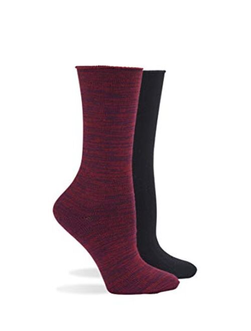 HUE womens Super Soft Roll Top Boot Sock 2 Pair Pack